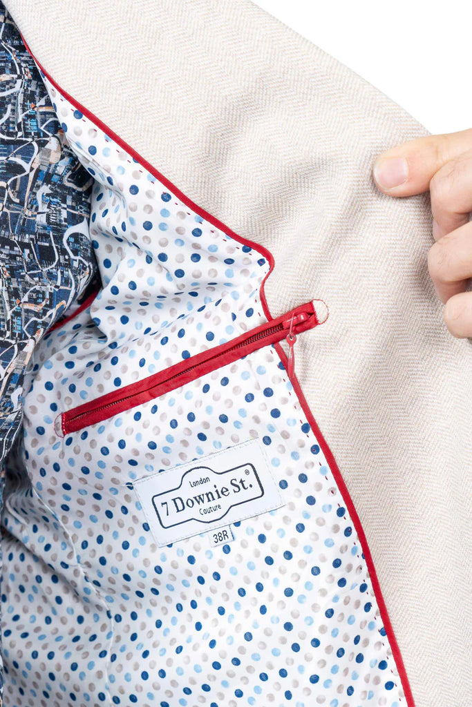 7 Downie Street Men's Melbourne Sports Coat Beige Blazer