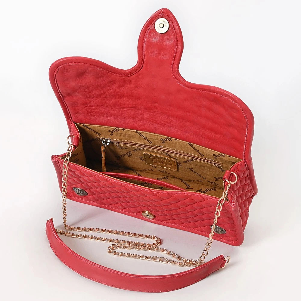 American Darling Red Crossbody Leather Bag ADBGA871 SS25