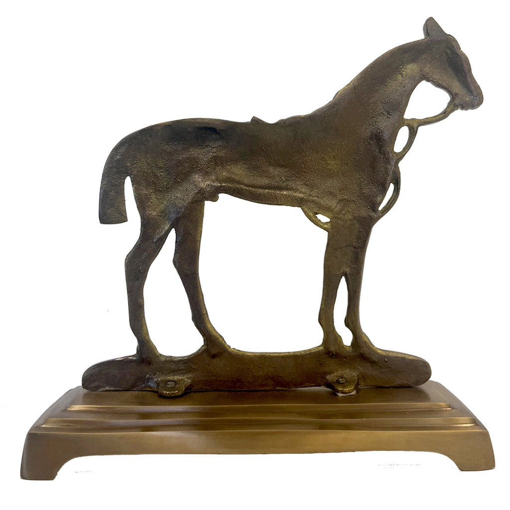 Antiqued Brass Horse Door Stopper – Vintage Style Equestrian Home Accent Horse Décor