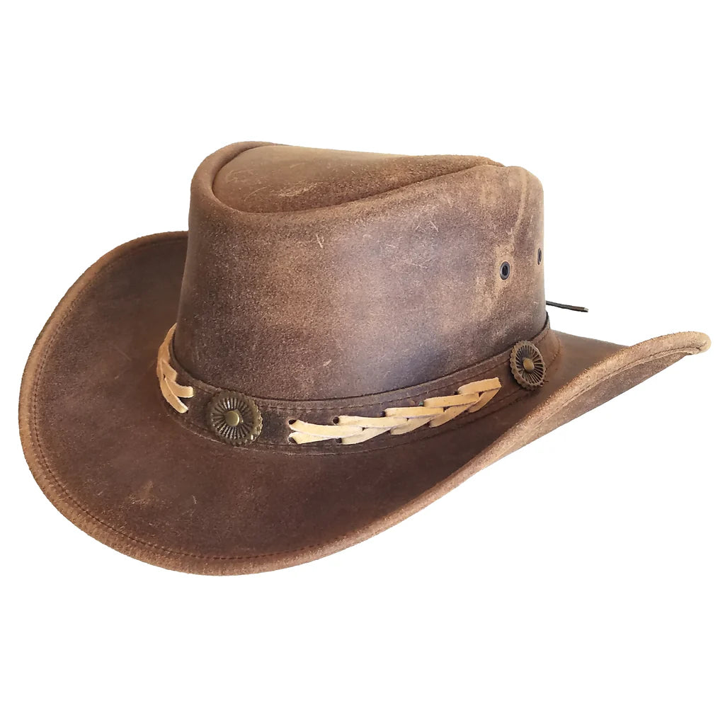Australian Country Outfitters Leather Hat Outback Survival Gear Broken Hill Leather Hat