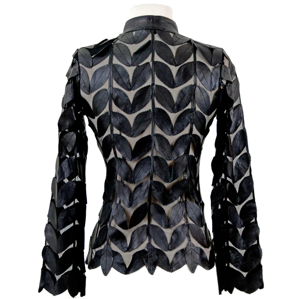 Belgian Francis Regular Leaf Leather Jacket BLACK SS24