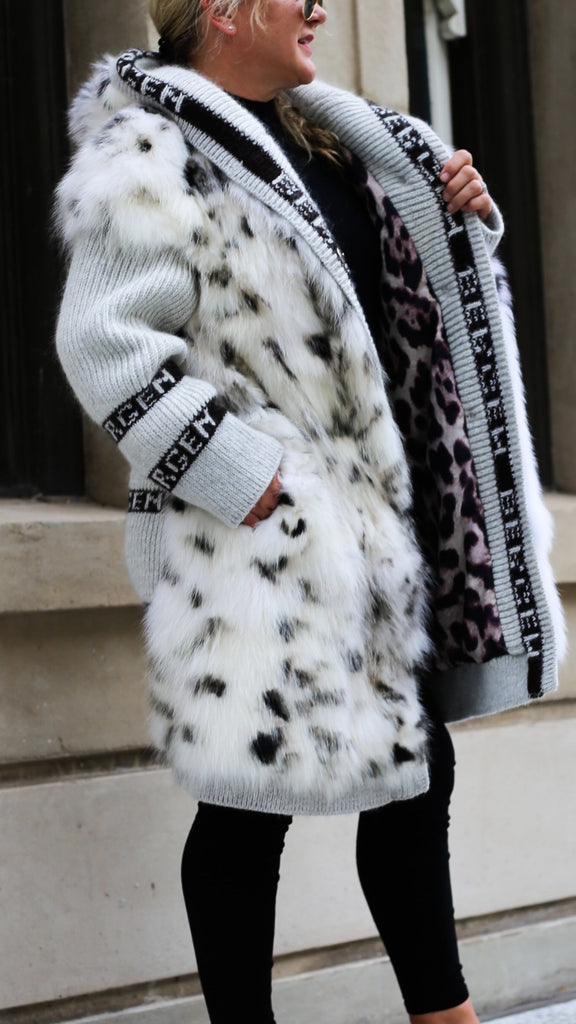 Bergen Of Norway Freyja Women's Fur Knit Coat AFREAD