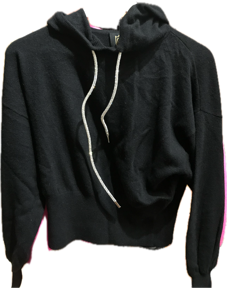 Bergen of Norway Hilary Cashmere Hoodie with Glitter Sparkle Strings