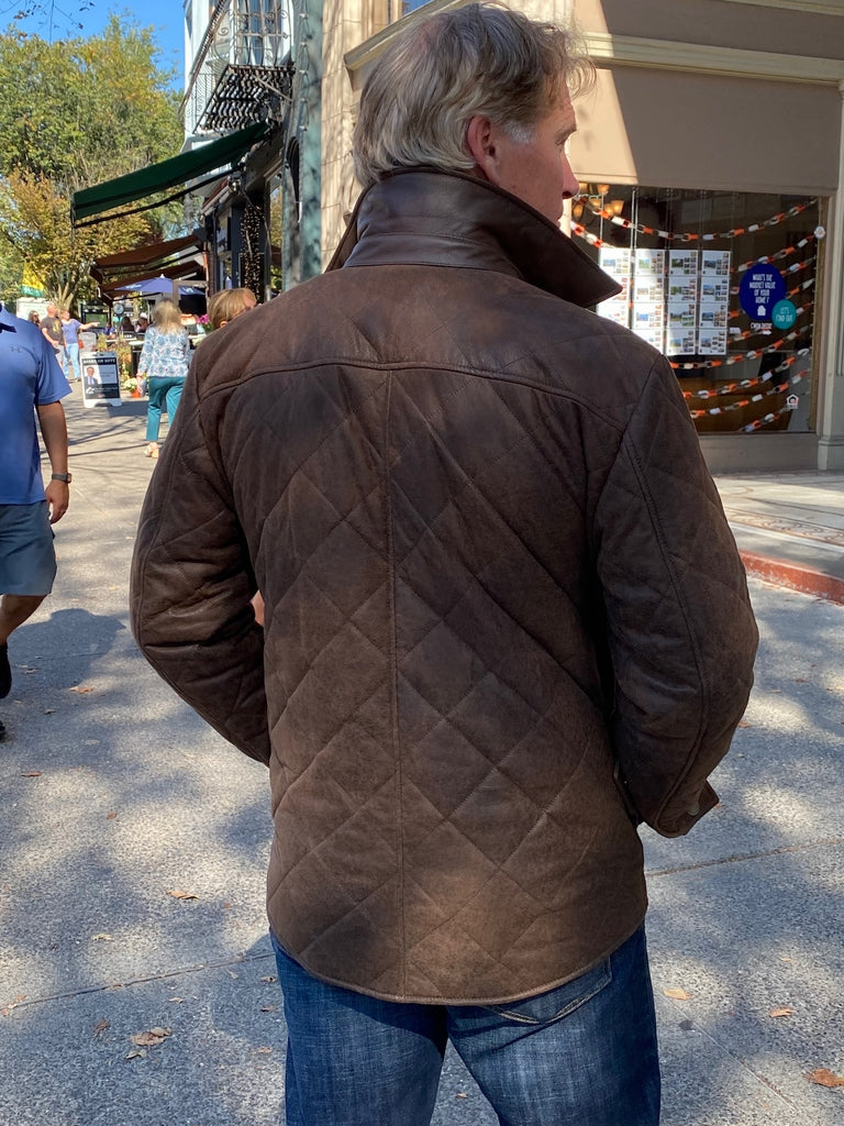 Bergen Mens Quilted Leather Jacket Thor DB704 70531 FW23