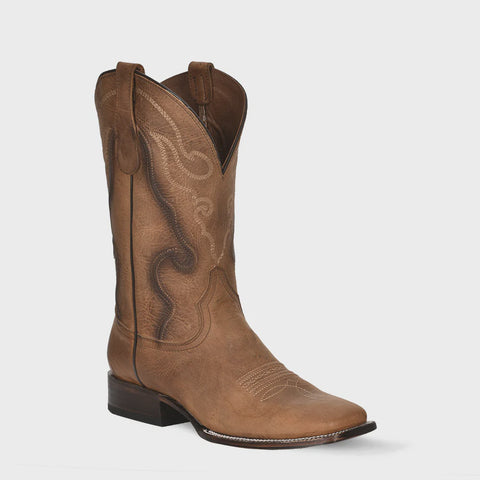 Men's Caiman Square Toe Cowboy Boots in Antique Saddle Corral Boots A4055 ON SALE