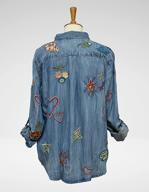 Kyla Seo Blue Denim Shirt Lil KYVK293 SS25 - Saratoga Saddlery & International Boutiques