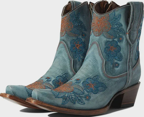 Corral LD Turquoise/Brown Embroidery & Studs Boots C3849