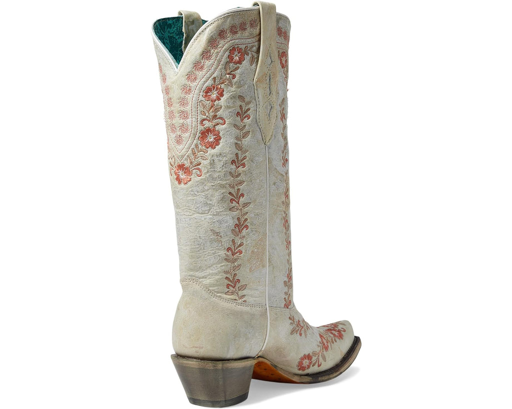 Corral A4455 LD White Flower Emb. Tall Boots SS24