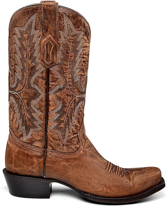 Men's Brown Square Toe Tall Cowboy Boots Corral Boots A4546