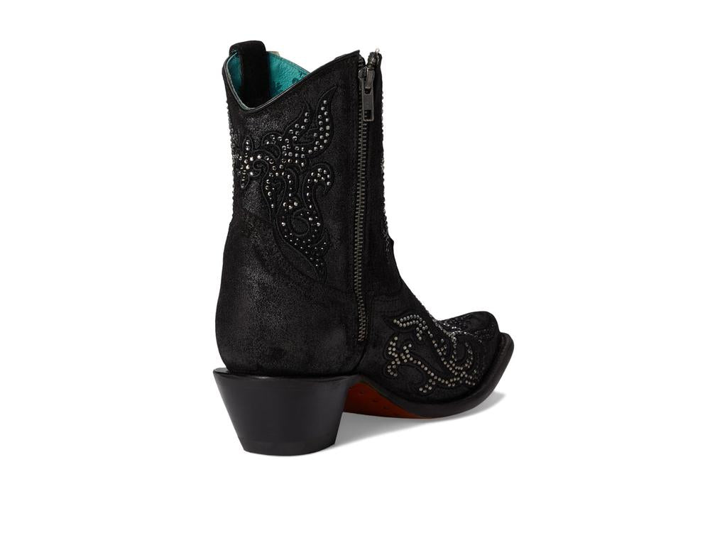 Corral C4106 Women's Black Silver & Crystals Ankle Boot with Zipper