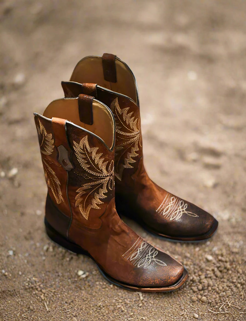 Corral C4023 Men's Chocolate Emb SQ. Toe Tall Cowboy Boot