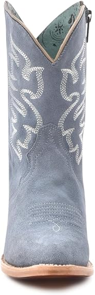 Corral Women's Blue Leather Ankle Boots with Zipper N0008