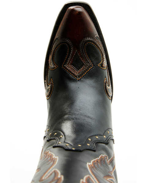 Corral Women's F1352 Black With Cognac Side Zip Tall Boots Black Womens Boots cowgirl