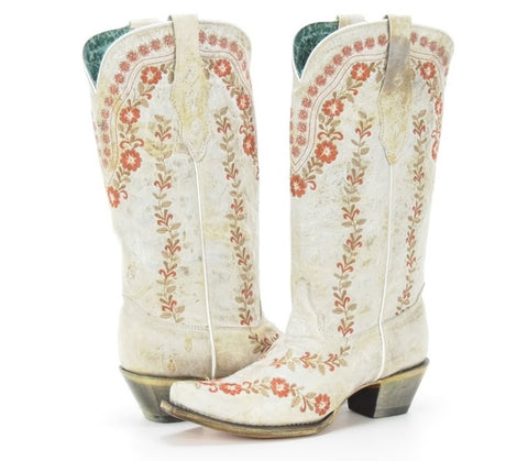 Corral Wedding Cowboy Boots C4050 White Glitter and Crystals Tall Boots
