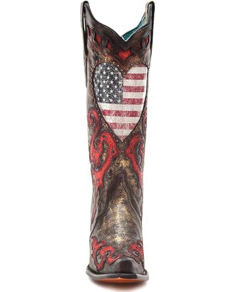 Corral Z5236 Women's USA Flag Heart Cowboy Boots Star & Stripes Free Shipping