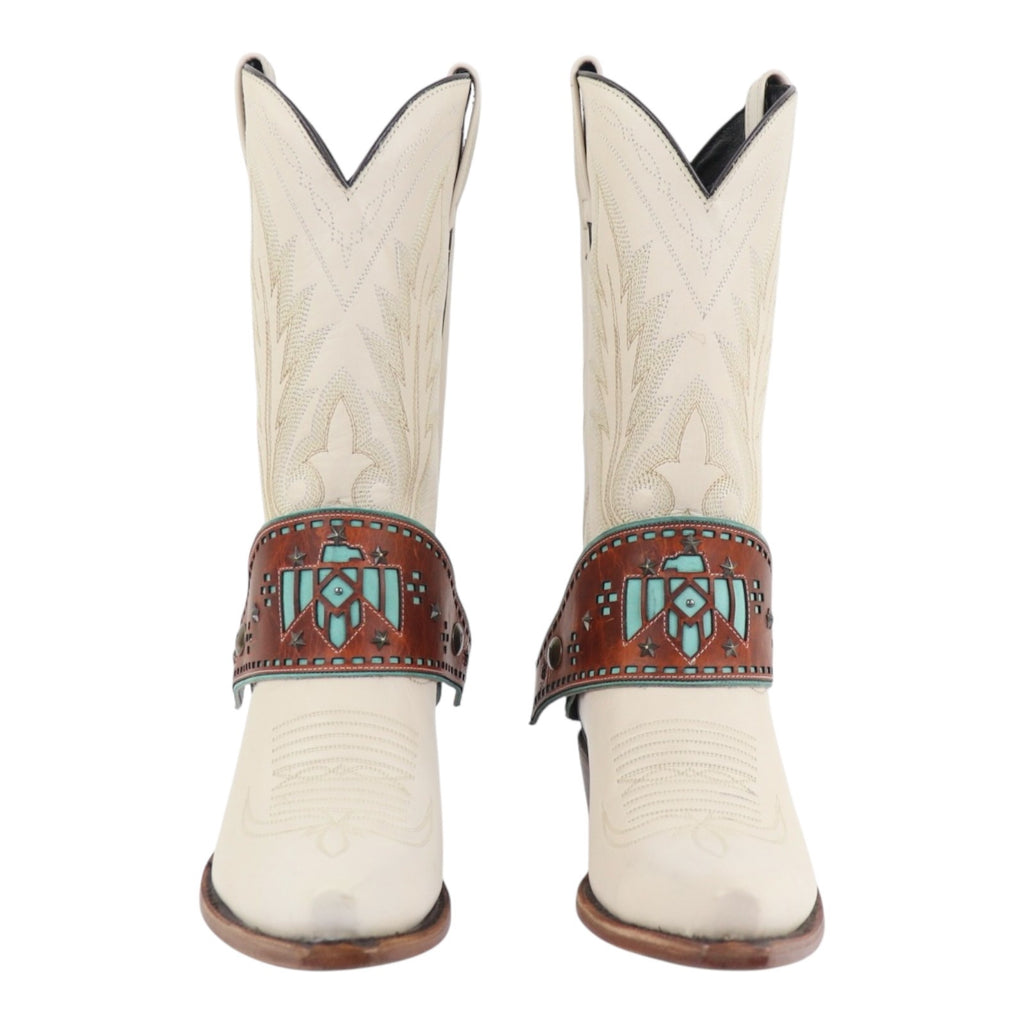 White wedding boot Accessories Cowboy Boot Accessories Leather Boot Harness Lassos