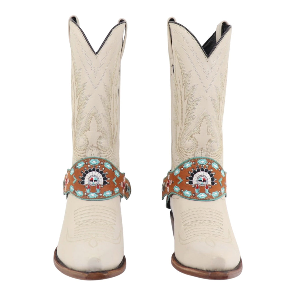 Cowboy Boot Accessories Leather Harness Boot Lassos Zuni Papaya SS25