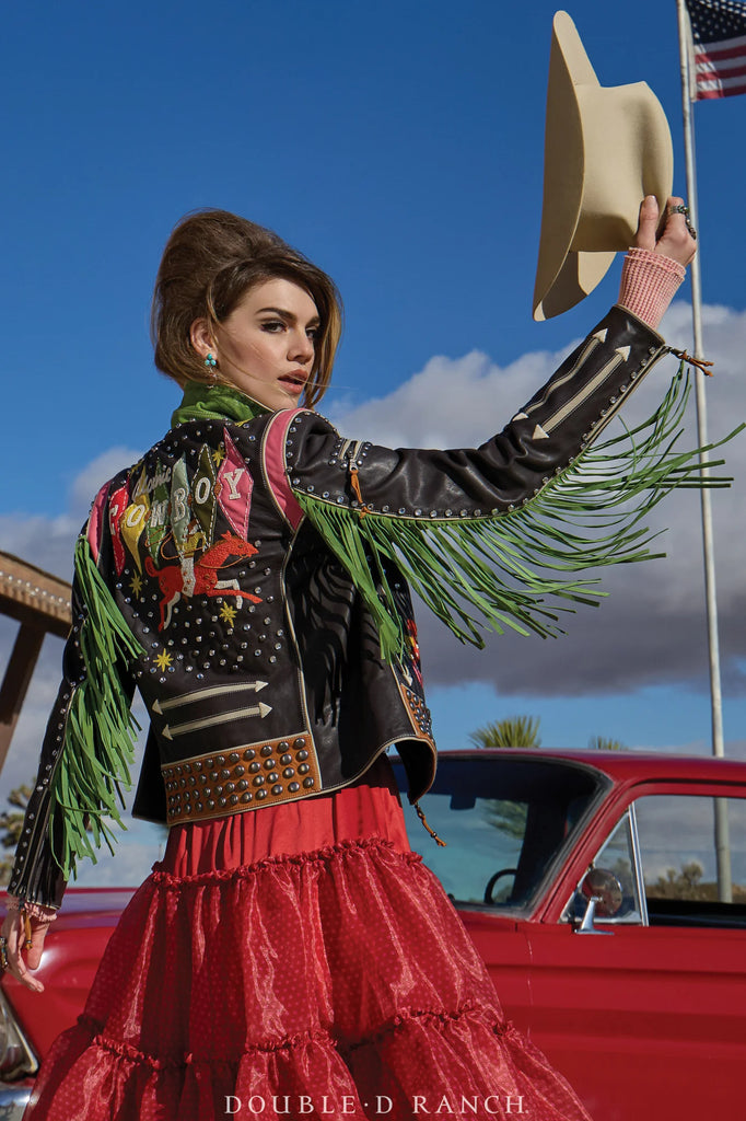 Double D Ranch Atomic Biker Leather Jacket Bronco C3425 SS25