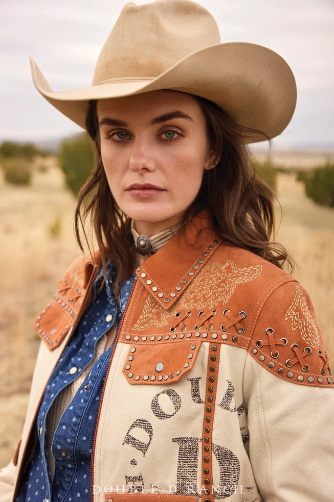 Double D Ranch Leather Jacket Rollin Rollin Rollin C3335