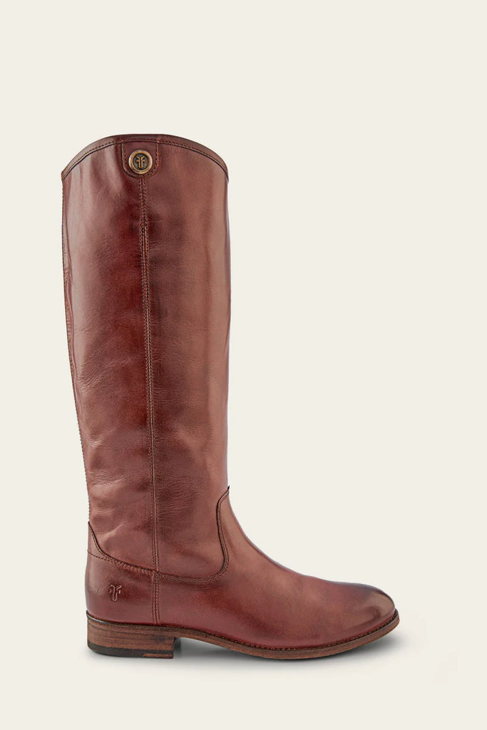 Tall Women's Leather Equestrian Riding Style Fashion Boots in Mahogany Frye Melissa Button2 Boots