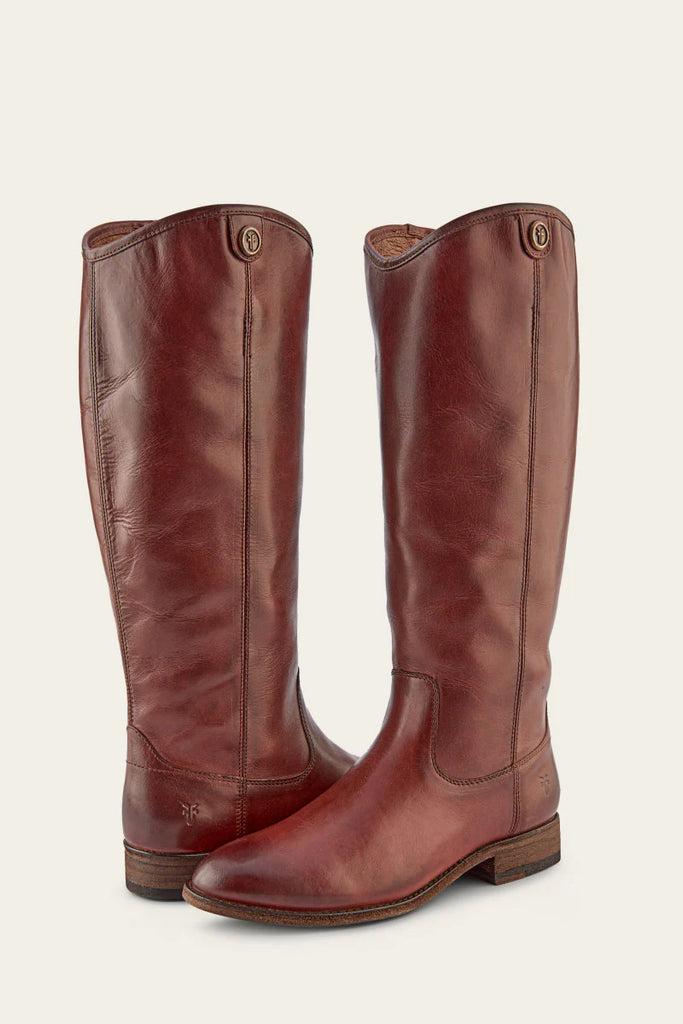 Tall Women's Leather Equestrian Riding Style Fashion Boots in Mahogany Frye Melissa Button2 Boots
