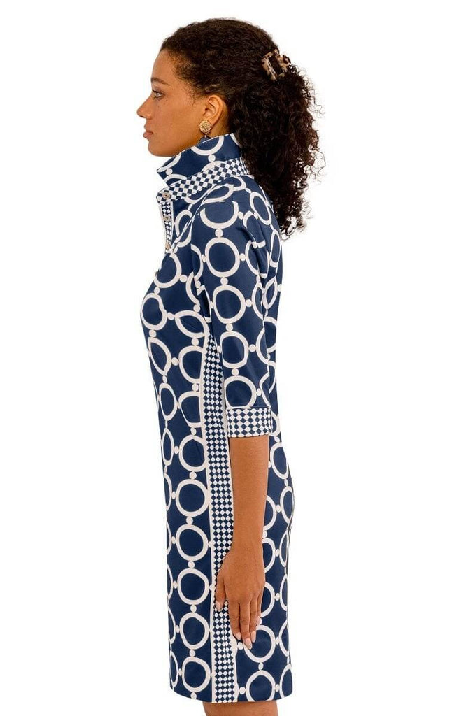 Gretchen Scott Everywhere Dress Dip & Dots Navy White SS24