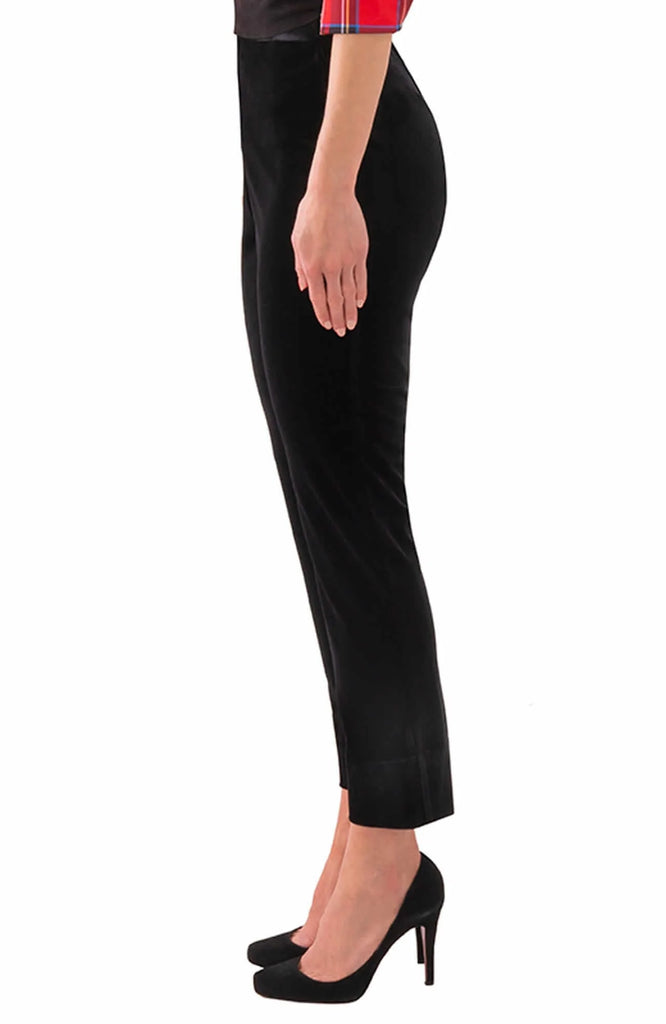 Gretchen Scott Pull on Pants in Black Silky Velvet GripeLess PAEQSV SS25up