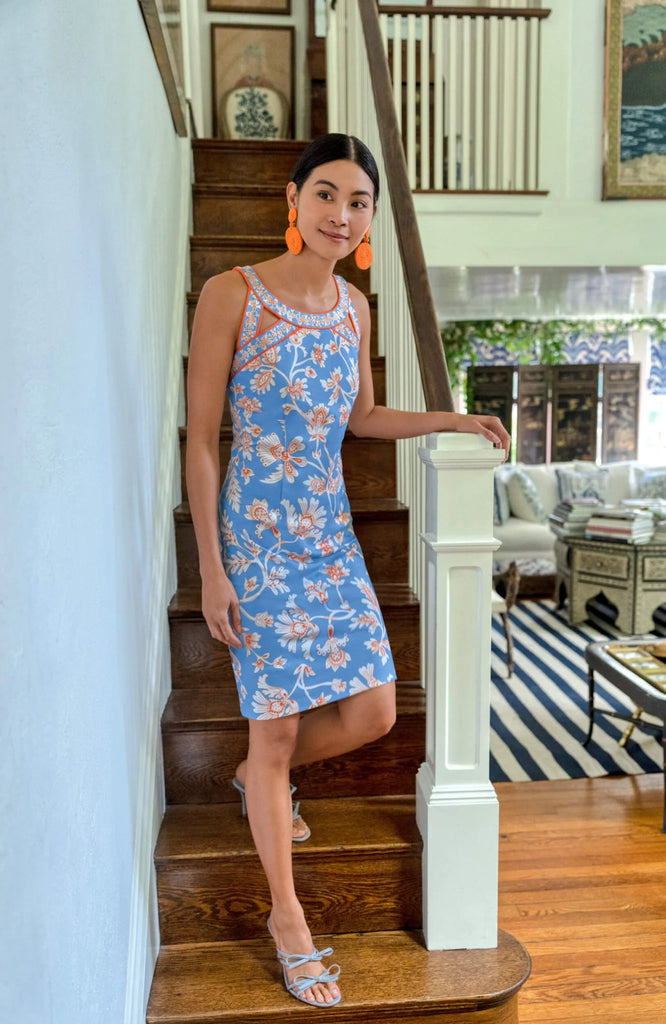 Gretchen Scott Stunning Stippling Isosceles Dress Periw Blue SS25