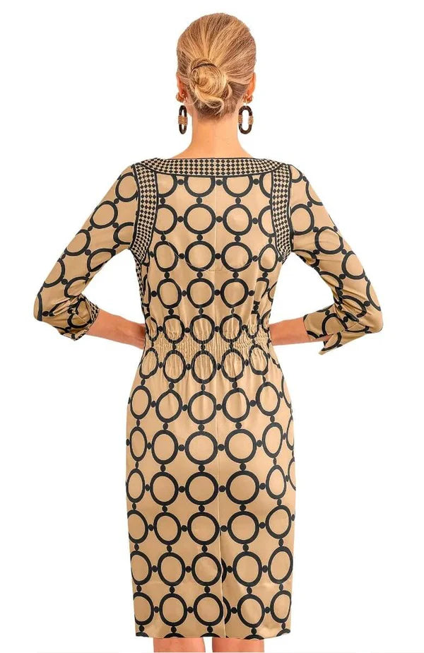Gretchen Scott The Cinch Dress Dip & Dots KHAKI JDTCDD SS24