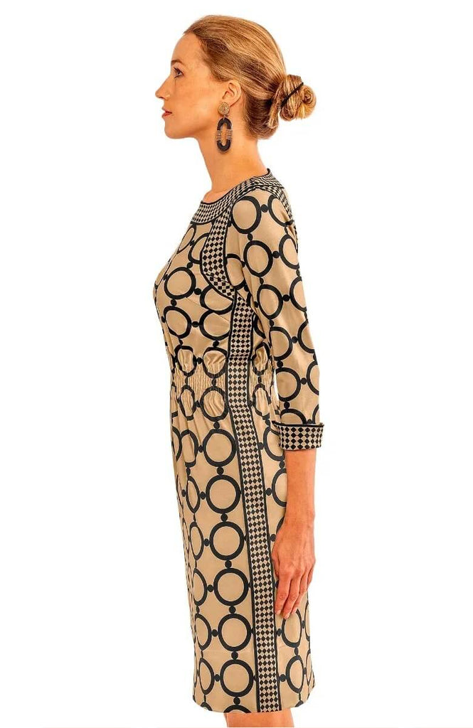 Gretchen Scott The Cinch Dress Dip & Dots KHAKI JDTCDD SS24