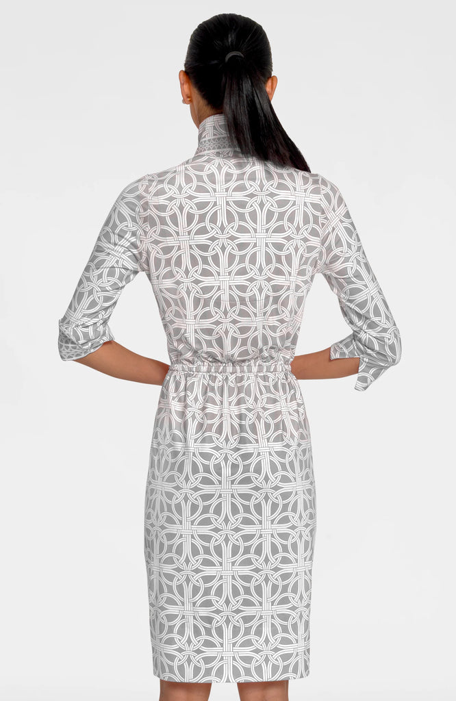 Gretchen Scott Twist & Shout Dress Khaki Ring Toss JDTSRT