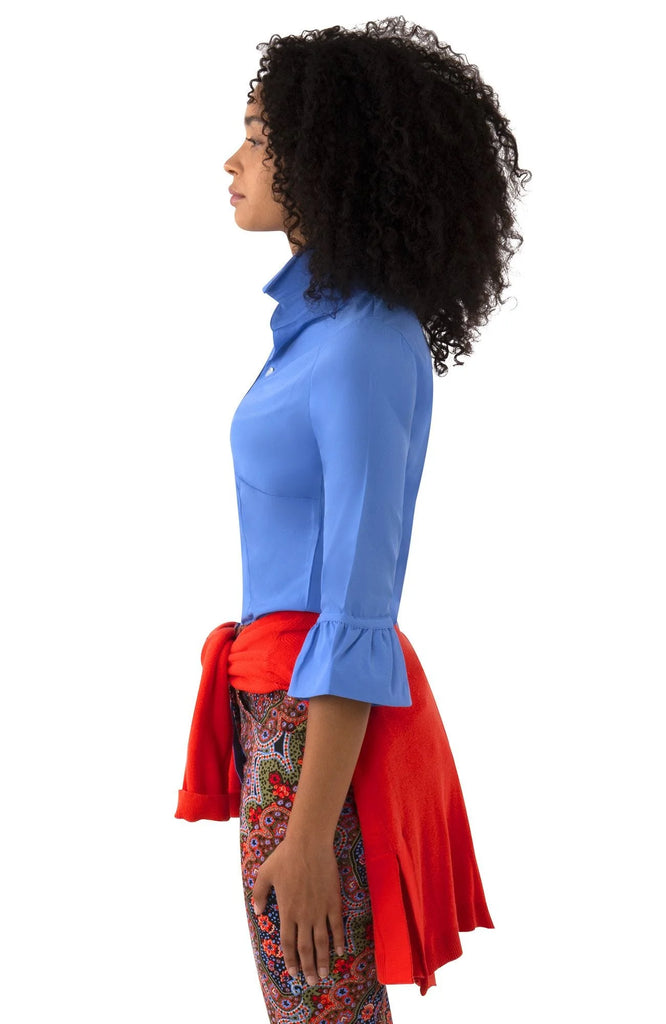 Gretchen Scott Priss Blouse In French Blue SS23