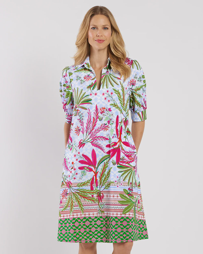 Emerson Womens Summer Dress Palm Royal White 101353 | Jude Connally