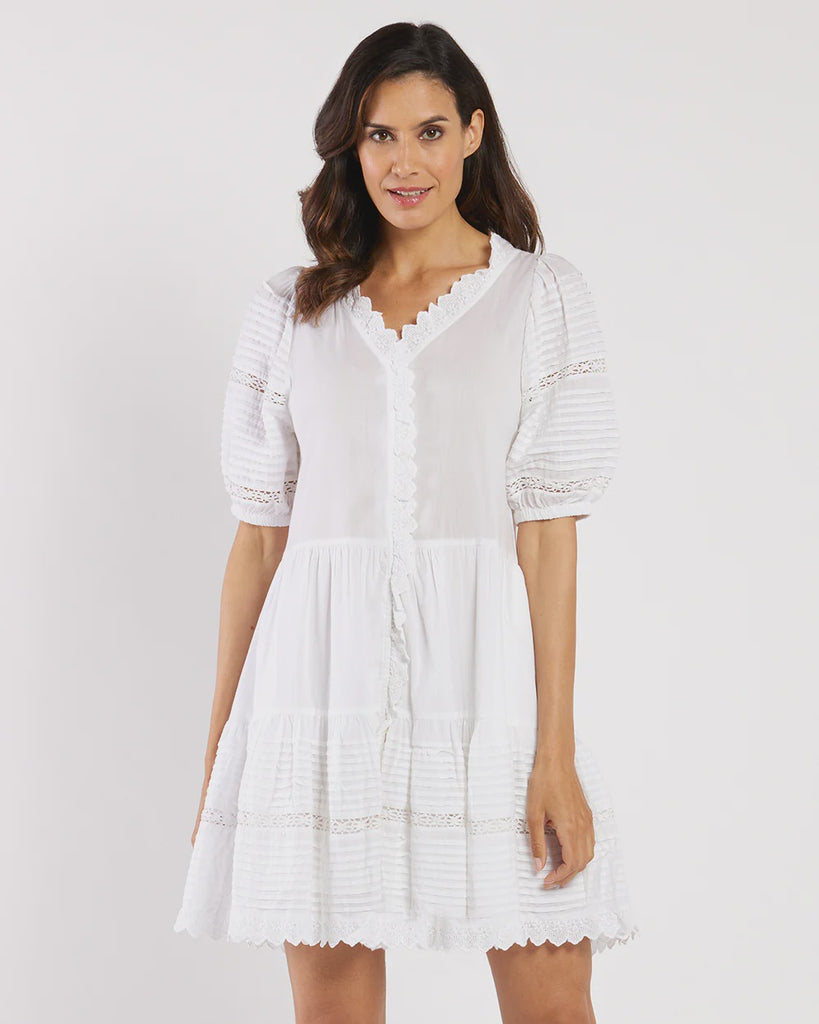 Women's White Western Style Summer Dress by Jude Connally Renee 107850