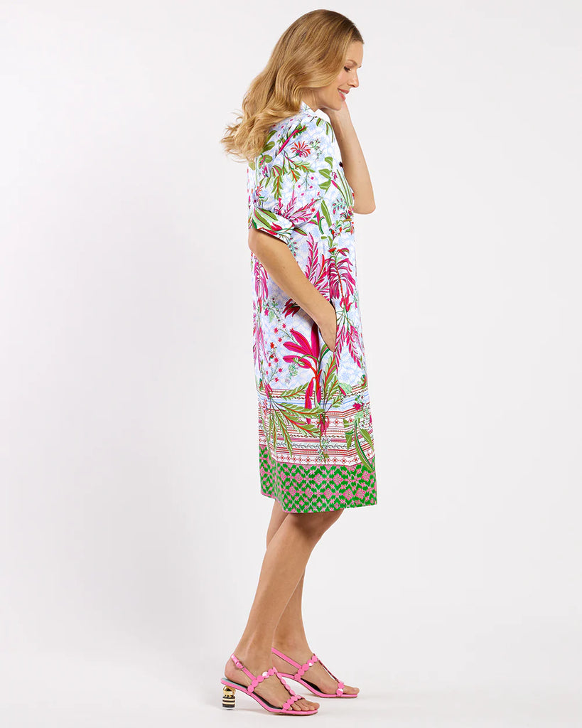 Emerson Womens Summer Dress Palm Royal White 101353 | Jude Connally