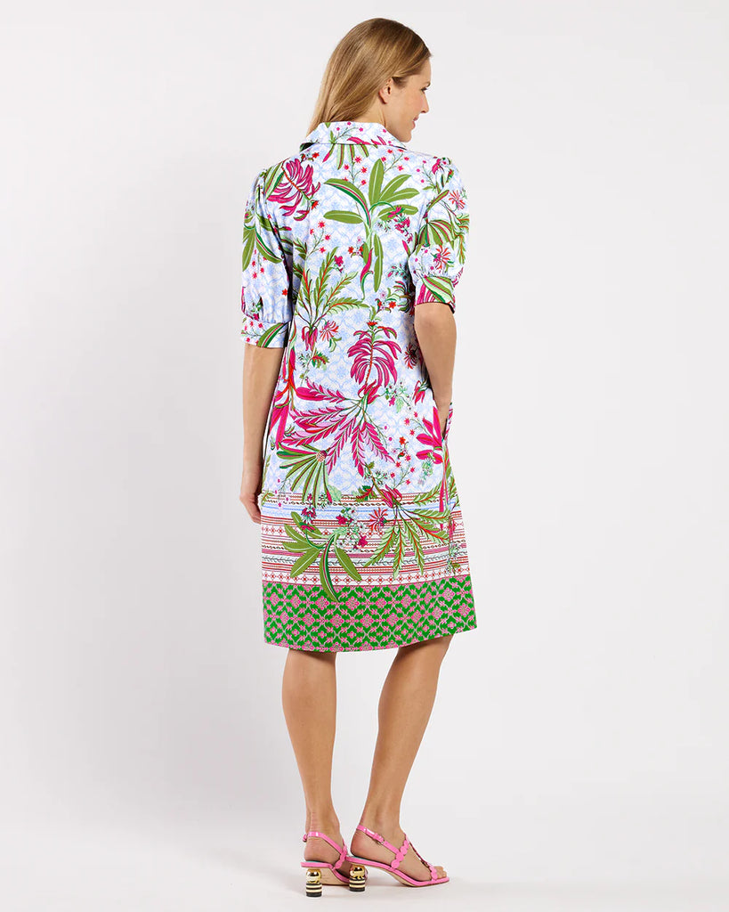 Emerson Womens Summer Dress Palm Royal White 101353 | Jude Connally