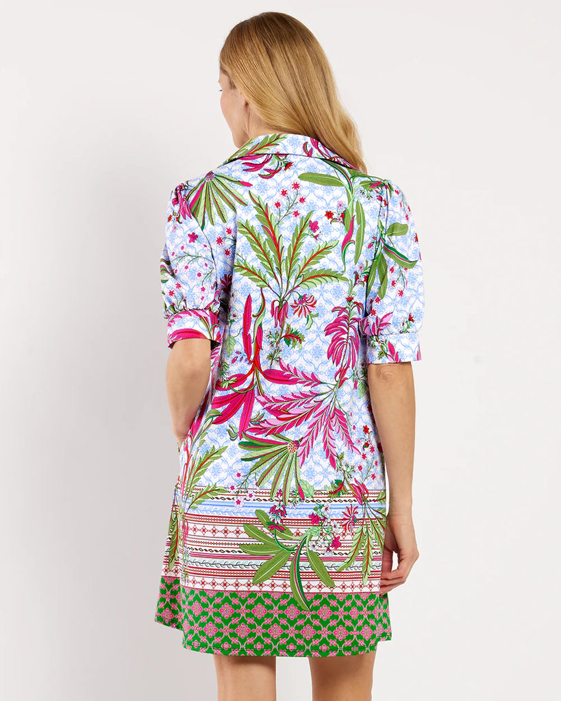 Emerson Womens Summer Dress Palm Royal White 101353 | Jude Connally