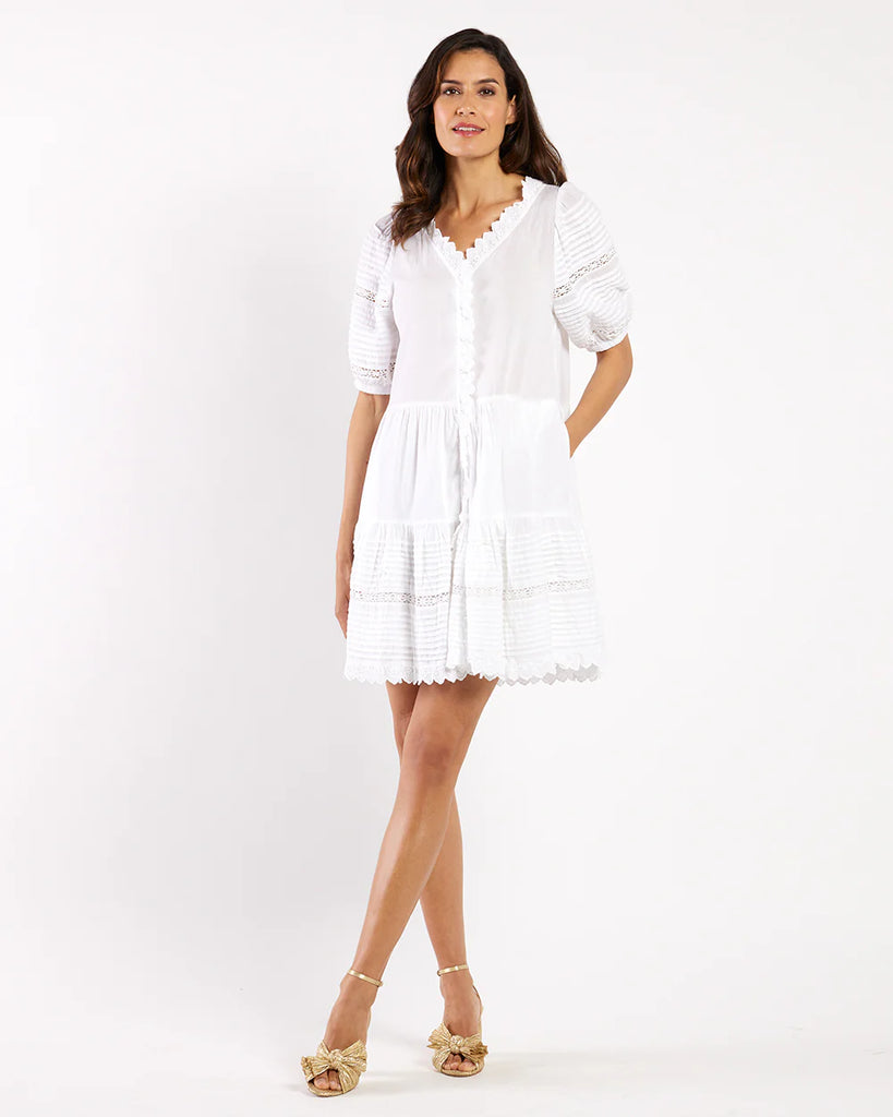 Women's White Western Style Summer Dress by Jude Connally Renee 107850