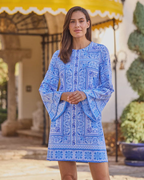 Renata Dress Jude Cloth in Palace Tapestry Peri| Jude Connally M / Palace Tapestry Peri