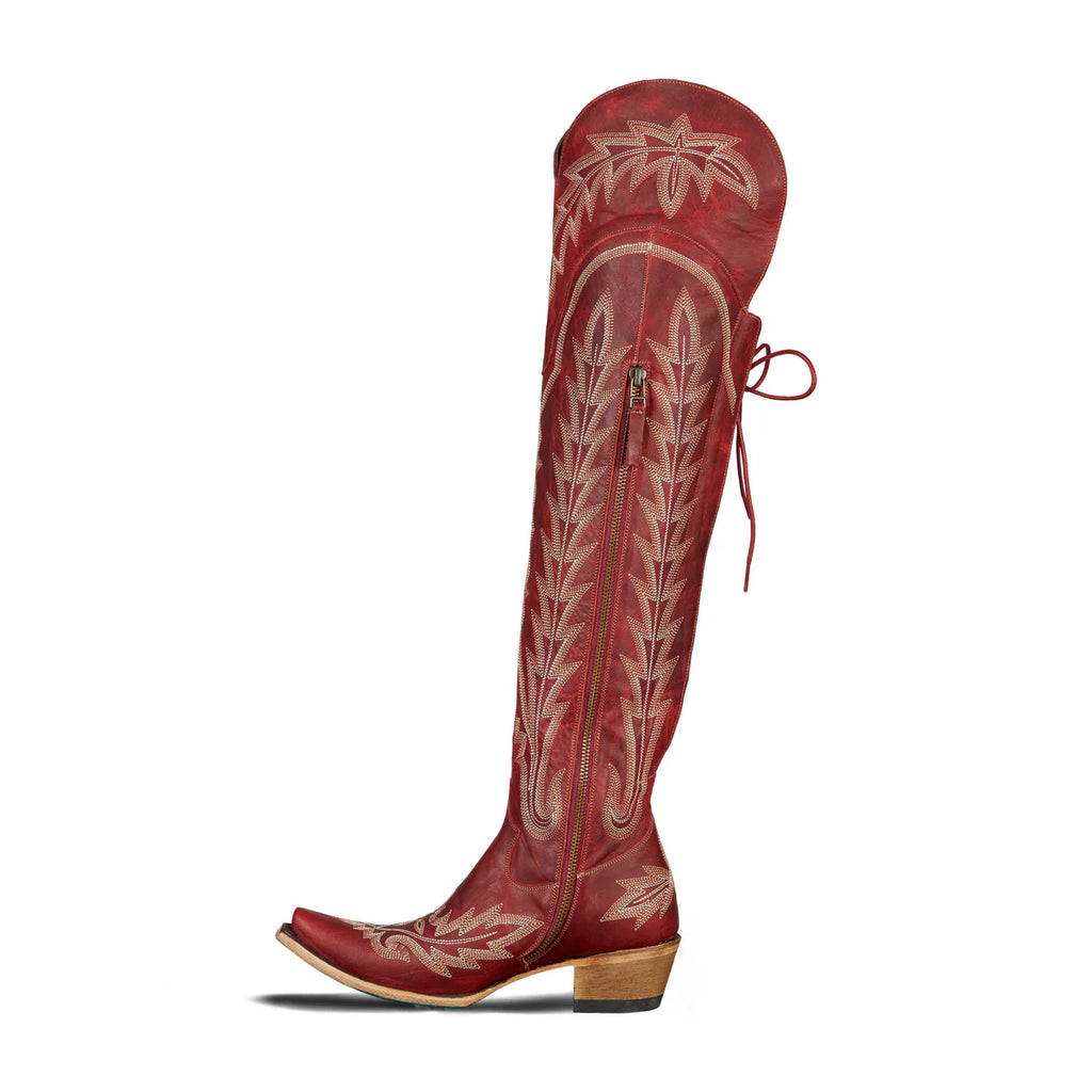 Lane Boots Lexington Knee High Corset Ruby Red LB0562E-055