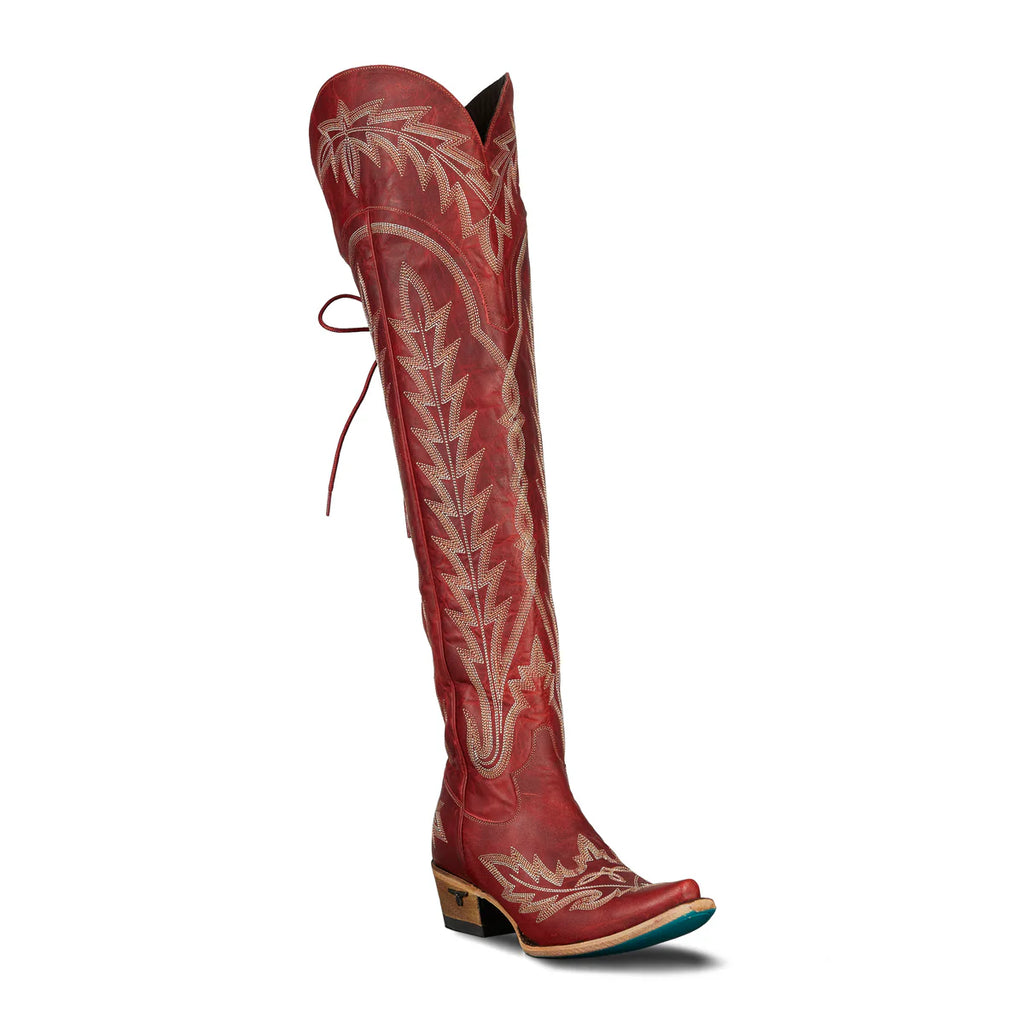 Lane Boots Lexington Knee High Corset Ruby Red LB0562E-055