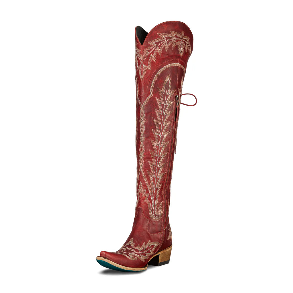 Lane Boots Lexington Knee High Corset Ruby Red LB0562E-055