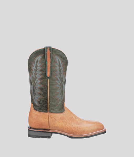 小物 Lucchese 34 Lucchese M4092 Square Toe WF-2510 Rudy Cognac Tan Cowboy Boots