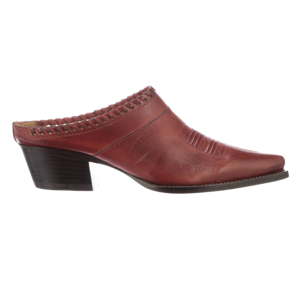 Lucchese Women's I6116 Kim Mule Slide Shoe Red Low Heel SS25