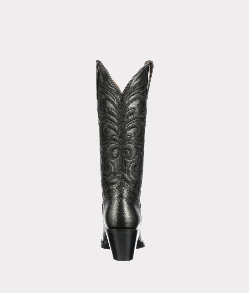 Women's Black Leather High Heel Cowboy Boots by Lucchese Laurelie M5064
