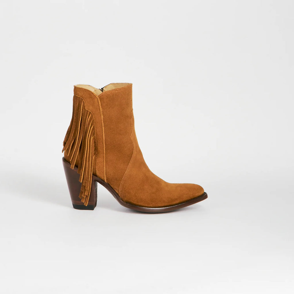 Lucchese Women's M6082 Maypop Western Suede Shoe Cognac SS25