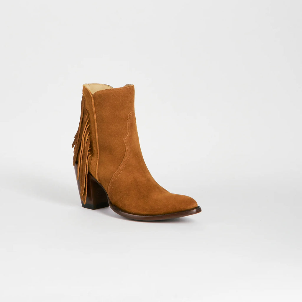 Lucchese Women's M6082 Maypop Western Suede Shoe Cognac SS25