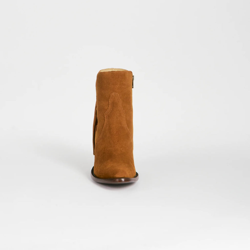 Lucchese Women's M6082 Maypop Western Suede Shoe Cognac SS25