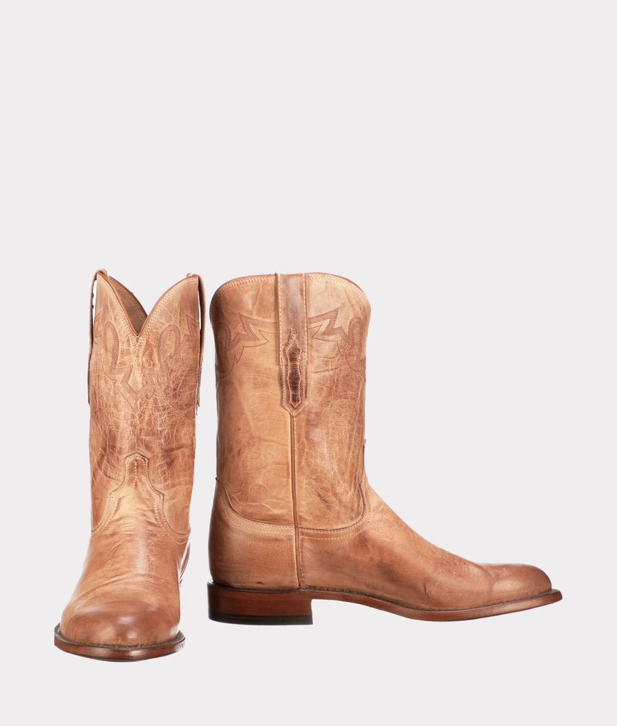 Lucchese Men's Sunset Roper in Tan CL6506 C2 Cowboy Boot