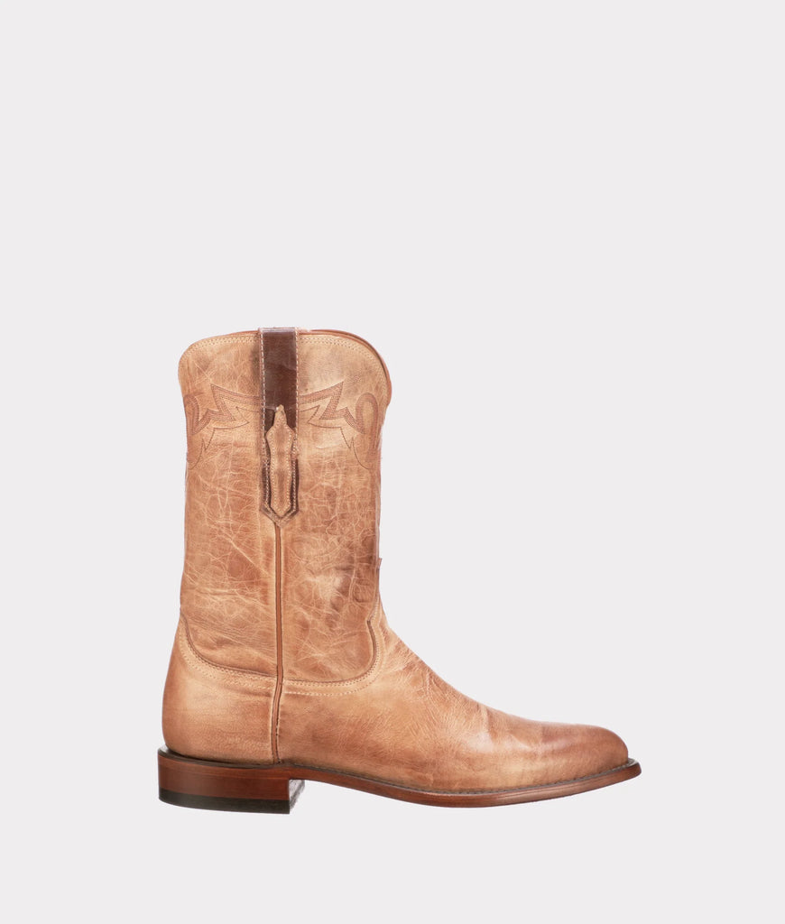 Lucchese Men's Sunset Roper in Tan CL6506 C2 Cowboy Boot